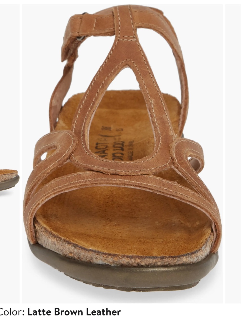 Naot Dorith Brown Leather Strappy T‑Bar Sandals - Picture 2 of 8